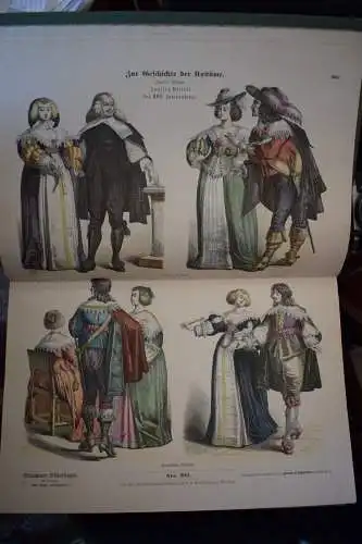 Zur Geschichte der Costüme, Colorierte Ausgabe, 125 Bogen, 500 Kostümbilder, TOP