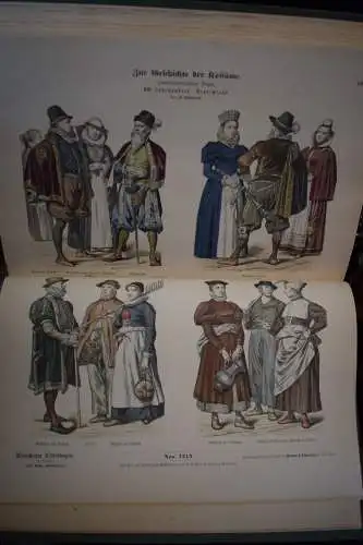 Zur Geschichte der Costüme, Colorierte Ausgabe, 125 Bogen, 500 Kostümbilder, TOP