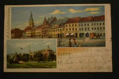 Ak Gruss von Frankenberg, Friedenspark, 1900 gelaufen