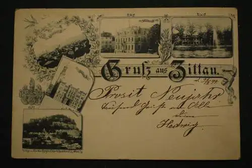 Ak Gruß aus Zittau, Total, Rathaus, Postamt, Weinau-Park, Oybin, 1897 gelaufen