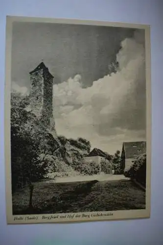 Ak Halle, Bergfried und Hof der Burg nicht gelaufen, Postkartenv. Walter Meixner