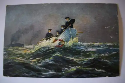 Ak Mann über Bord 1917 gelaufen, Kais. Deutsche Marine Schiffspost SMS Kronprinz