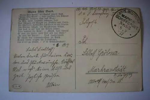 Ak Mann über Bord 1917 gelaufen, Kais. Deutsche Marine Schiffspost SMS Kronprinz