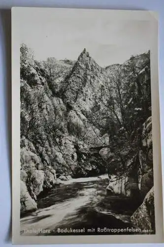 Ak Thale, Harz, Bodekessel mit Roßtrappenfelsen, 1956 nicht gelaufen