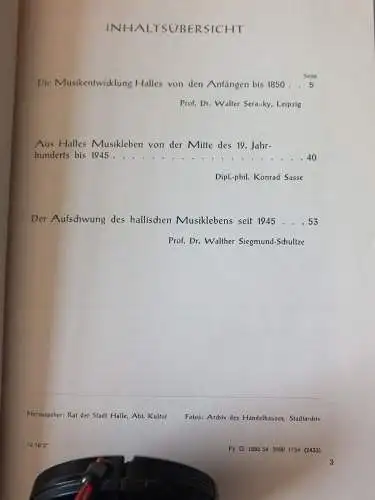 Halle Saale, als Musikstadt, 72 Seiten, um 1950