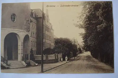 Ak Grimma, Schroederstrasse, Schröderstrasse 1916 gelaufen