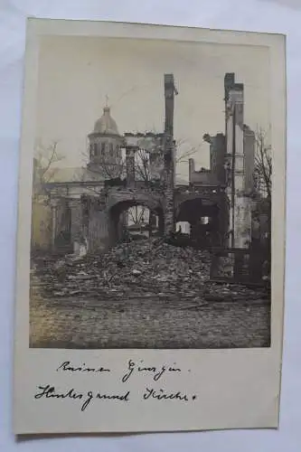 Ak Ruinen, Hintergrund Kirche 1917 gelaufen