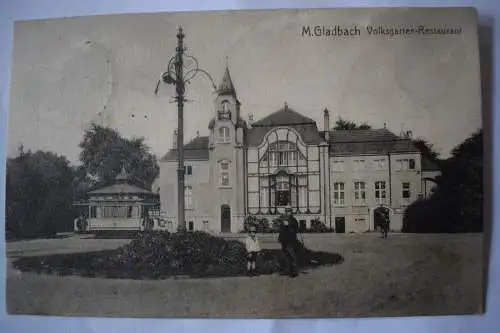 Ak M. Gladbach, Volksgarten-Restaurant, 1914 gelaufen