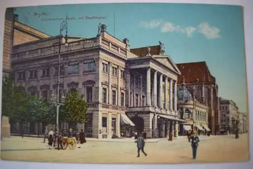 Ak Breslau, Wroclaw, Schweidnitzer Straße mit Stadttheater, 1915 gelaufen