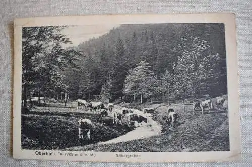 Ak Oberhof, Silbergraben 1914 gelaufen