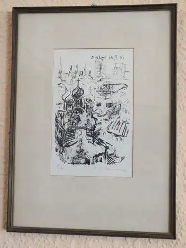 Lithographie Moskau 1, Karl Erich Müller von 1971 Künstler aus Halle /Saale