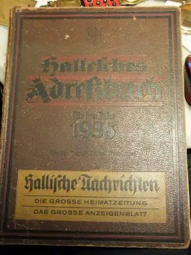 Adreßbuch von 1938 von Halle mit Plan, Hallesches Adressbuch