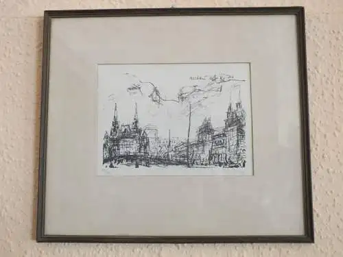 Lithographie Moskau 2, Karl Erich Müller von 1971 Künstler aus Halle /Saale