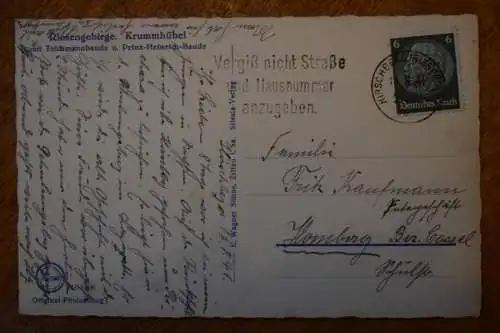 Ak Riesengebirge Krummhübel, 1941 gelaufen