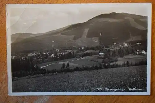 Ak Riesengebirge Wolfshau, 1937 gelaufen