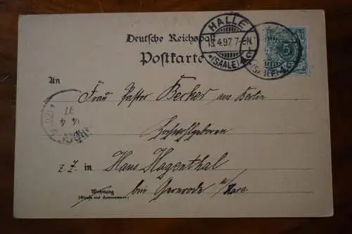 Ak Halle / Saale, Gruss aus dem Saalethal, Peissnitz, 1897 gelaufen