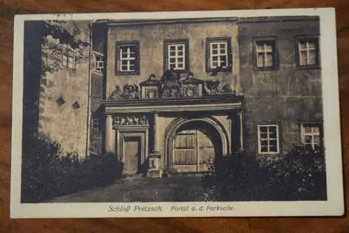 Ak Schloß Pretzsch, Portal a.d. Parkseite, 1915 gelaufen