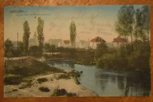 Ak Herford, Blick von der Hansabrücke, 1914 gelaufen
