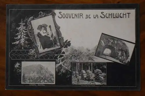 Ak Souvenir de la Schlucht, Cheval Blanc, Holzschlitter, Hotel, um 1910 gelaufen