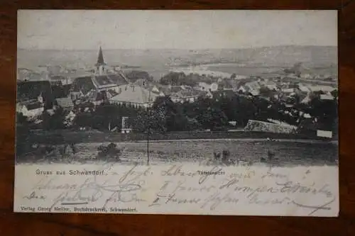 Ak Gruss aus Schwandorf, Totalansicht, um 1905 gelaufen