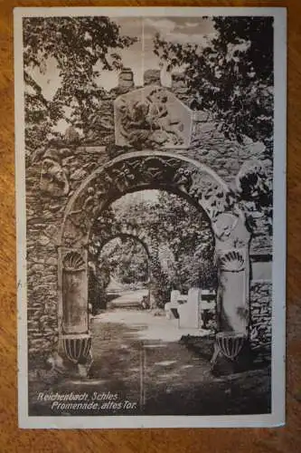 Ak Reichenbach Schlesien, Promenade altes Tor, 1923 gelaufen