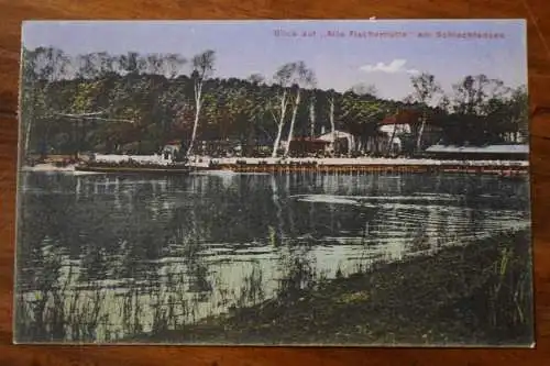 Ak Alte Fischerhütte am Schlachtensee, Inh. Karl Griebel 1923 gelaufen