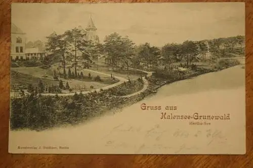 Ak Gruß aus Halensee-Grunewald Hertha-See, um 1903 gelaufen