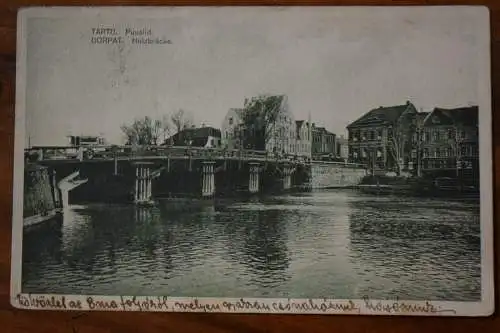 Ak Tartu Puusild, Dorpat, Holzbrücke, 1925 gelaufen