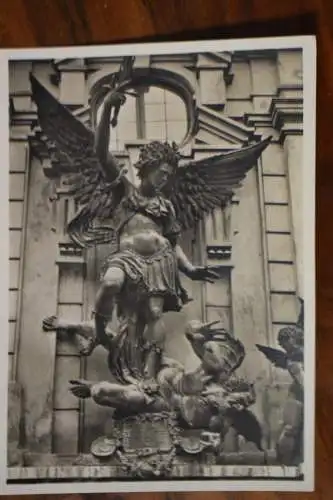 Ak Augsburg, Hl. Michael am Zeughaus, Bronze, um 1940 nicht gelaufen