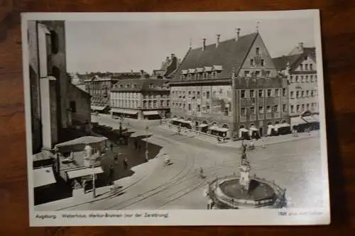 Ak Augsburg Weberhaus, Merkur-Brunnen, phot. Rolf Keller, um 1940 nicht gelaufen