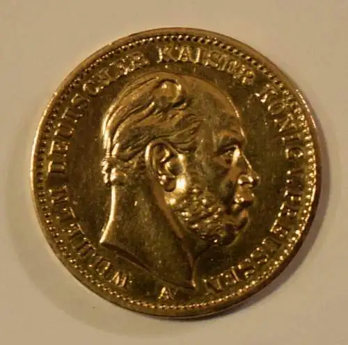 20 Mark Kaiserreich Wilhelm I. 1871 Gold vz Original Goldmünze Rarer Jahrgang!