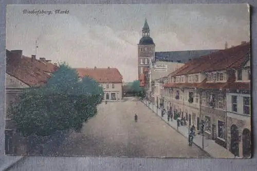 Ak Bischofsburg, Markt, um  1914 gelaufen, Biscopiec