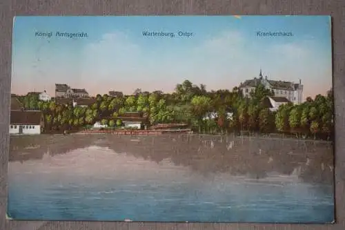 Ak Wartenburg Ostpr., Königl. Amtsgericht, Krankenhaus,  1913  gelaufen