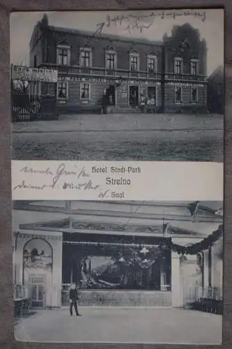 Ak Strelno, Hotel Stadt-Park, Saal, 1914 gelaufen