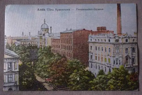 Lodz, Ulica Spacerowa - Promenaden-Strasse, 1914 gelaufen