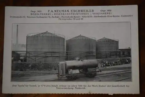 AK F.A. Neumann - Eschweiler, Behälterbau Eisenkonstruktion Verzinkerei, um 1910