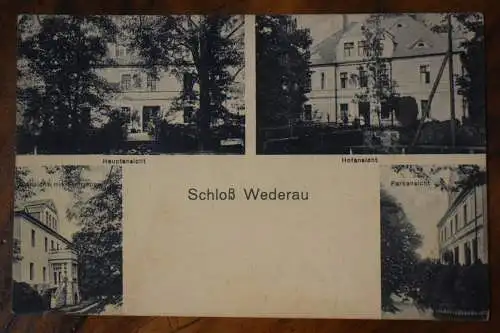 AK Schloß Wederau, Hauptansicht, Hofansicht, Freitreppe, Parkansicht, um 1910