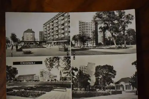 AK Dessau, Wilhelm Pieck Str. Hochhäuser am Stadtpark Scheibe Nord, Teehaus 1974