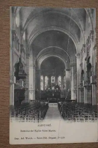 Ak Saint - Die, Interieur de l`Eglise Saint-Martin, um 1910 nicht gelaufen