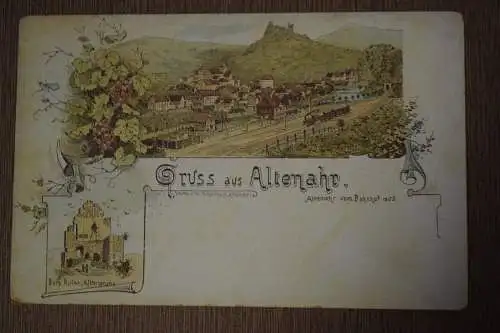 Ak Gruss aus Altenahr, Altenahr vom Bahnhof aus, Rittersprung um 1905 nicht gel.