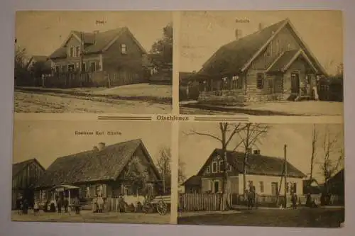 Ak Olschienen, Post, Schule, Gasthof Karl Hincha, um 1914 gelaufen