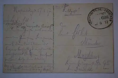 Ak Rastenburg, Ostpreußen, Das Schloß von der Rückseite, um 1917 gelaufen