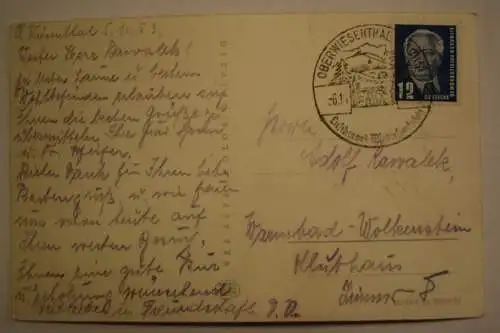 Ak Kurort Oberwiesenthal FDGB Ferienheim, um 1953 gelaufen