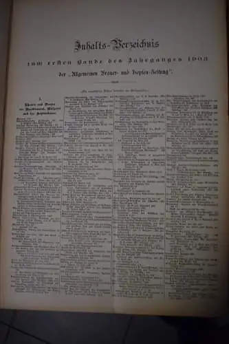 Allgemeine Brauer -und Hopfenzeitung 1903 Band 1, Januar - Juni, gebunden, Bier