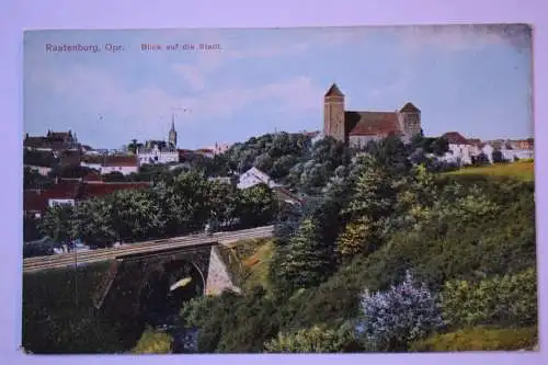 Ak Rastenburg Ostpreußen, Blick  auf die Stadt, um 1917 gelaufen