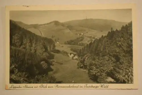 Ak Lippische Schweiz Blick zum Hermannsdenkmal im Teutoburger Wald, um 1957 gel.