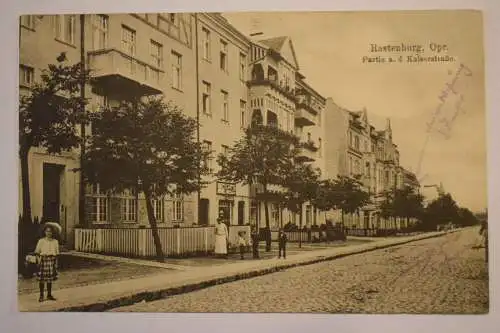 Ak Rastenburg Ostpreußen, Partie an der Kaiserstraße, um 1917 gelaufen