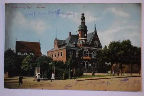 Ak Rastenburg Ostpreußen, Rathaus, um 1917 gelaufen