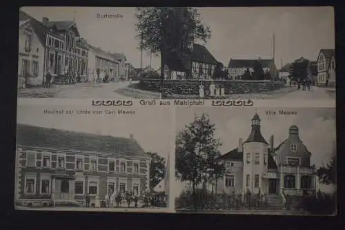 Ak Gruß aus Mahlpfuhl, Dorfstraße, Gasthof zur Linde, Villa Mewes, um 1912 gel.