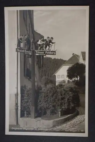 Ak Origineller Wegweiser in Lenzkirch, um 1934 nicht gelaufen